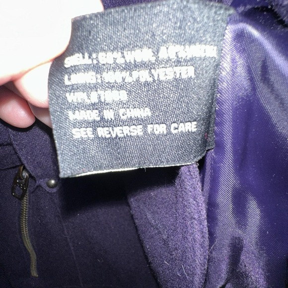 Vintage Miss Sixty M60 Purple Wool Blend Belted Lined Coat Size Large - Picture 14 of 16